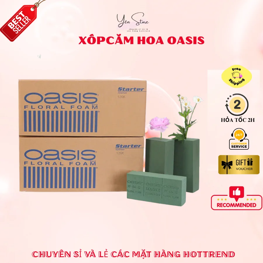 Combo 3-5-10 Viên Xốp Cắm Hoa Oasis Loại Tốt, Cắm Hoa Tươi, Hoa Khô Trang Trí Decor Diy YEN Store